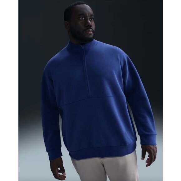 Nike Men's Dri-FIT 1/2-Zip Knit Pullover Top 24.7 ImpossiblySoft Royal Blue - Picture 8 of 10